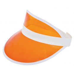 Zonneklep met PVC Scherm Wit acc. Oranje