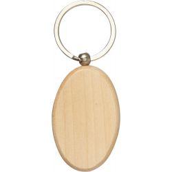 Ovalen houten sleutelhanger