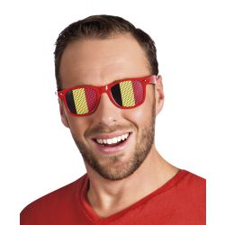Belgische rode bril met Belgische vlag op de glazen - dereklameshop 